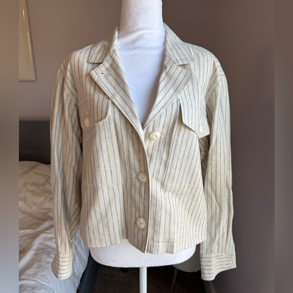 BNWOT Rag & Bone Striped Linen Jacket Size S